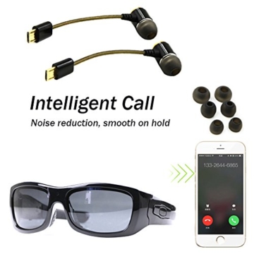 DCCN Spion Kamera Bluetooth Brille mit UV400 Sonnenbrille fuer Radfahren mit allen Handy kompatibel (Bluetooth hat) - 6